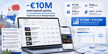 Meta зарабатывает около €10 млн в год на рекламе нелицензированных азартных игр в Нидерландах